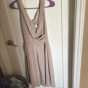 Elegant Beige Sleeveless Dress